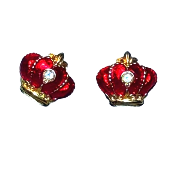 Avon Crystal Crown  Pierced Earrings (c) - Picture 6 of 9